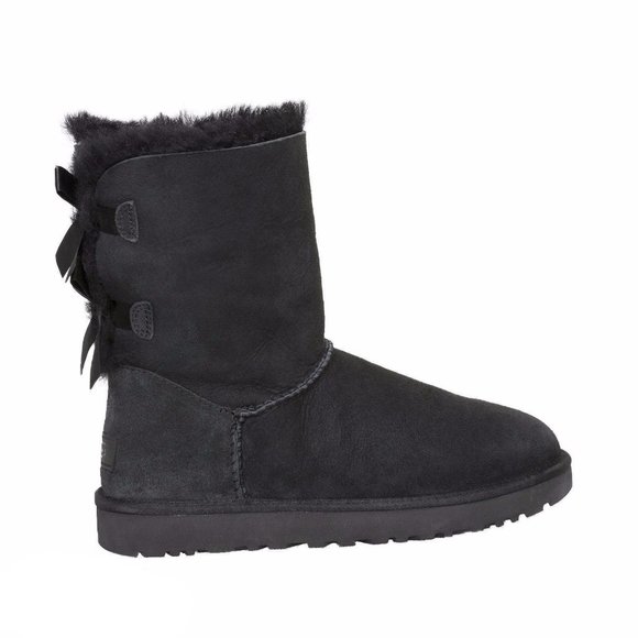 UGG Bailey Bow II Black Boots - Youth - Picture 2 of 6